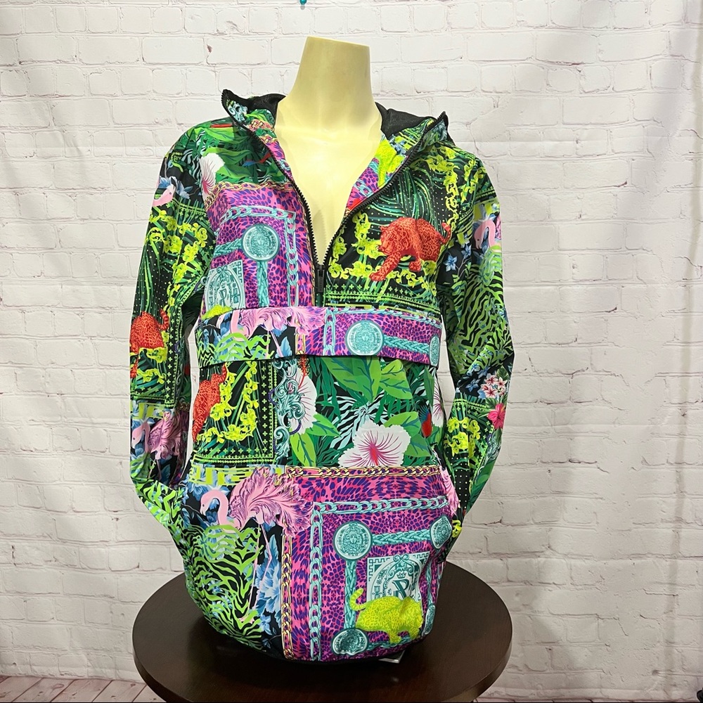 M REASON BRAND Anorak with Versace Botanical Looking prints nwt